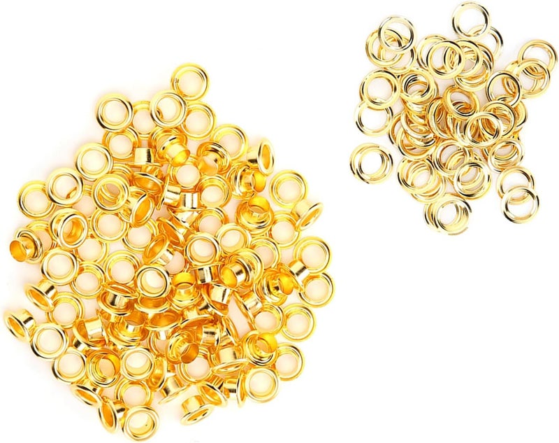 200Pcs 6mm Shoes Grommet Rivets, Brass Gold Leather Accessories DIY Hand Made Crafts - Durable Brass Material, Eco - Friendly Plating, Ideal for Shoes and Bags - Image 5