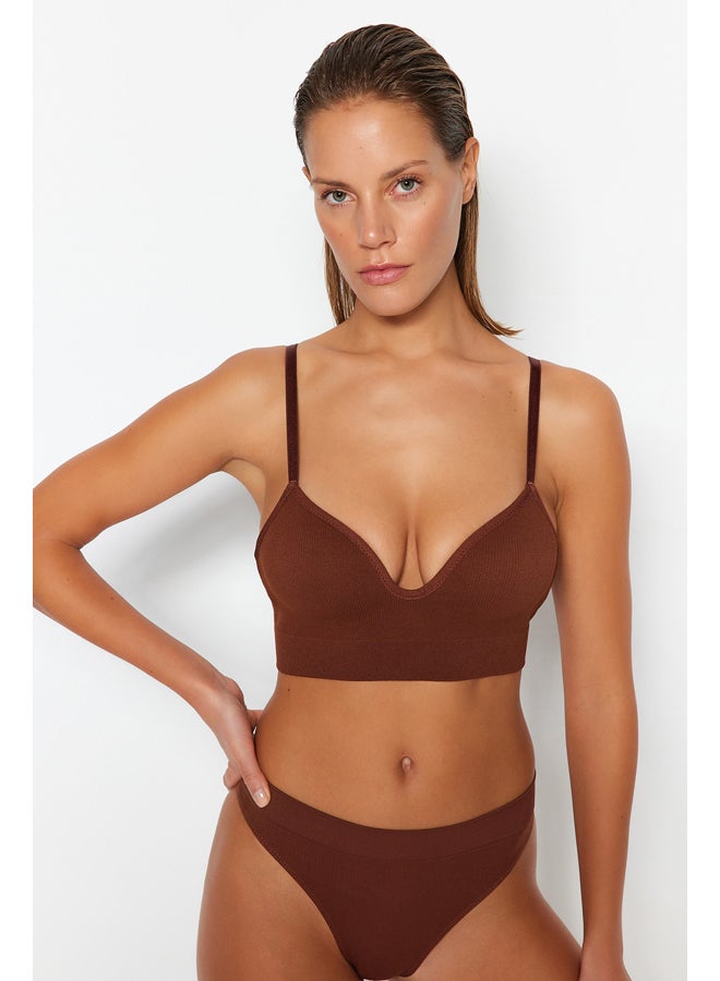 trendyol Brown Seamless/Seamless Covered Bra THMAW22SU0043  - Image 1