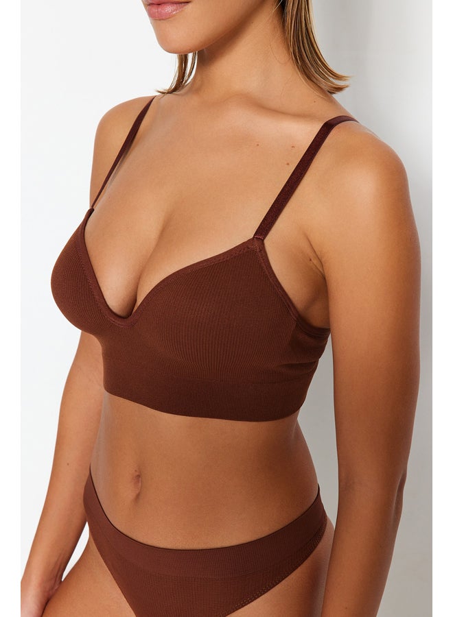 trendyol Brown Seamless/Seamless Covered Bra THMAW22SU0043  - Image 4