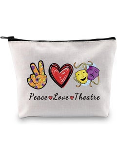 JXGZSO JXGZSO Drama Gift Peace Love Theatre Makeup Bag Mask Cosmetic Bag Broadway Theatre Lover Gift (Peace Love Theatre) 