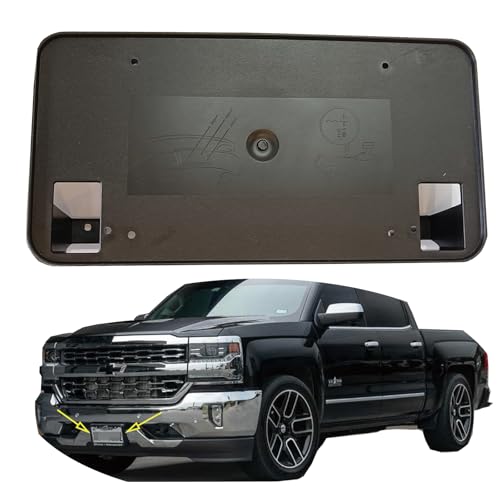 Front License Plate Bracket Holder Textured Fit for 20162018 2019 Chevrolet Chevy Silverado 1500 1500 LD OnlyFront Bumper License Plate Holder Cover Replace for 23354526 GM1068172