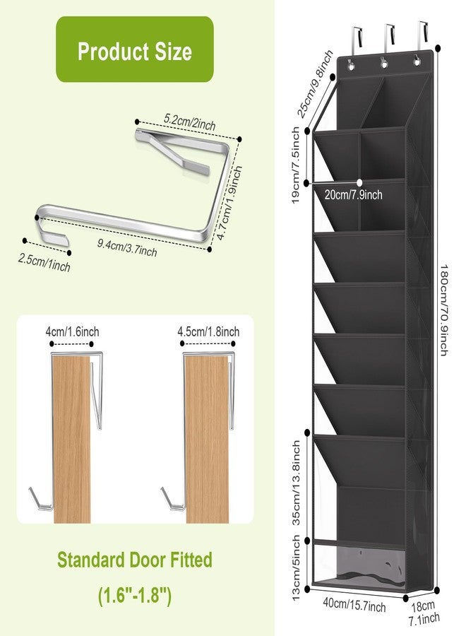 VERONLY Over the Door Shoe Organizer, Hanging Shoe Rack for Closet with 16-20 Pairs Capacity, Foldable Storage for Shoes, Boots, Sneakers, for Dorm Room, Apartment, Small Spaces（Black - Image 3