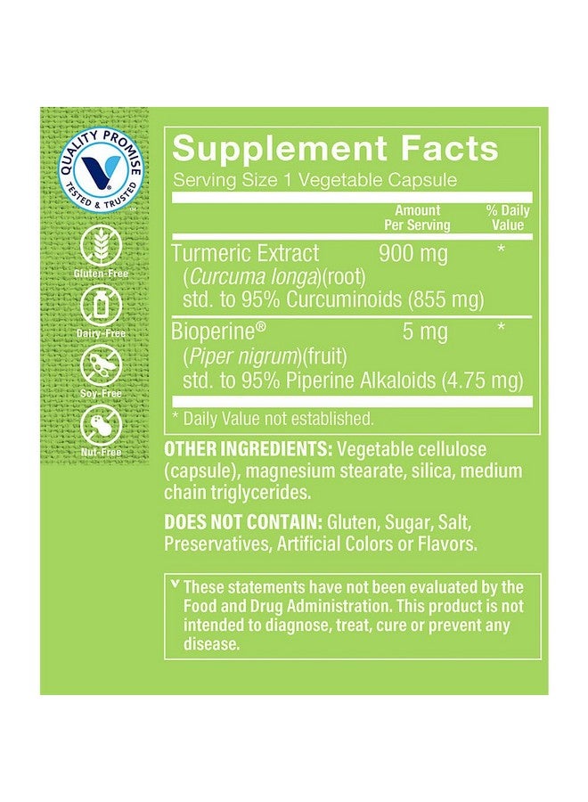The Vitamin Shoppe Triple Strength Turmeric with Curcumin 900mg, Supports Joint Mobility, Provides Antioxidant Benefits & Includes 5mg Bioperine for Nutrient Absorption (120 Vegetarian Capsules) - Image 3