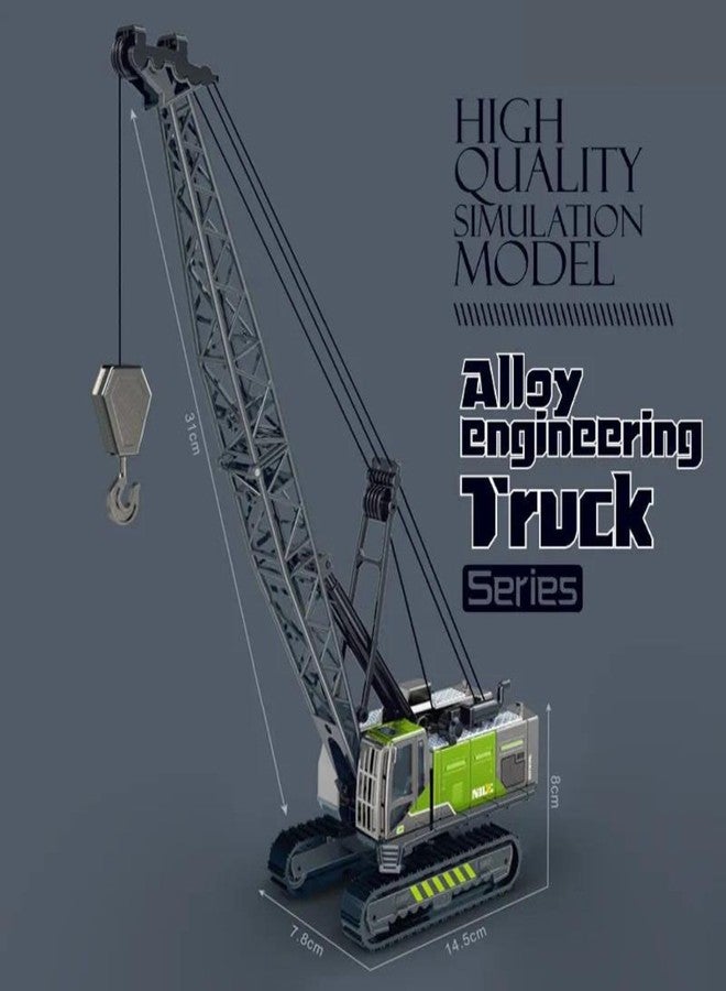 PROBABE 1:50 Scale Construction Long Crane Toy for Kids with Rubber Track and 360 Degree Rotating Towing Pull Back Diecast Plastic Construction Vehicles Crane Toy - Image 2