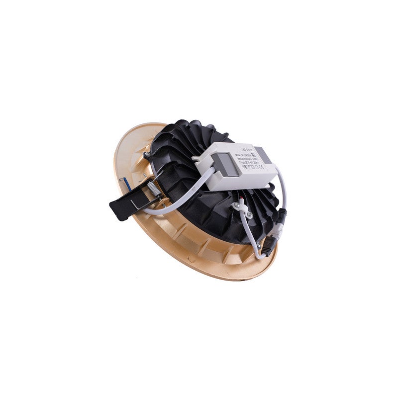 Compact downlight 20W warm metal body with matte gold tirm - Image 2