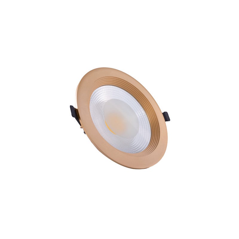 Compact downlight 20W warm metal body with matte gold tirm - Image 1