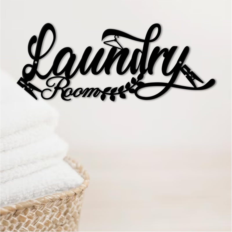 ShowMtheM Metal Laundry Room Sign, Laundry Room Decor, Laundry Wall Decor 12" x 4.7", Ideal Gifts for Housewarming and Holiday - Image 1
