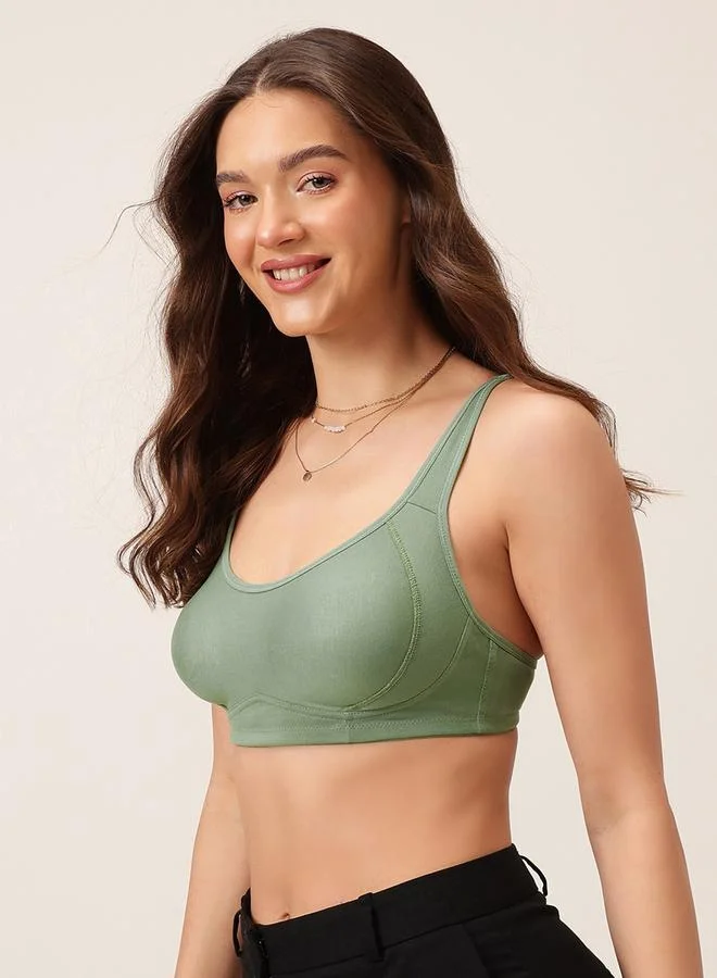 Clovia Clovia Pack of 2 - Solid Non-Padded Non-Wired Full Coverage T-Shirt Bra