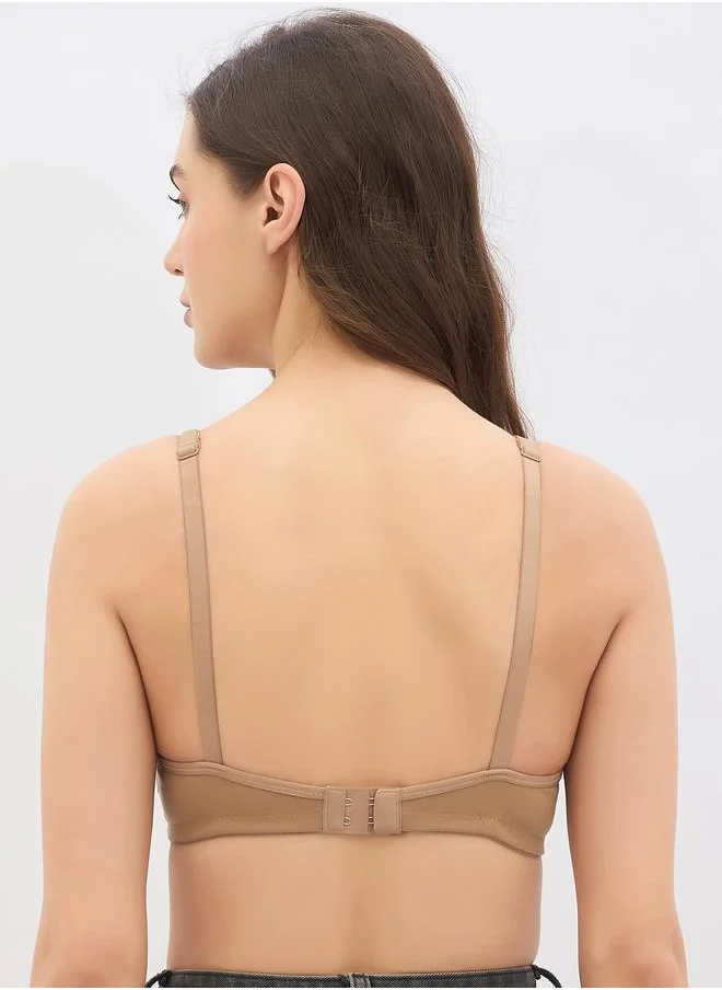 Clovia Clovia Pack of 2 - Solid Non-Padded Non-Wired Full Coverage T-Shirt Bra