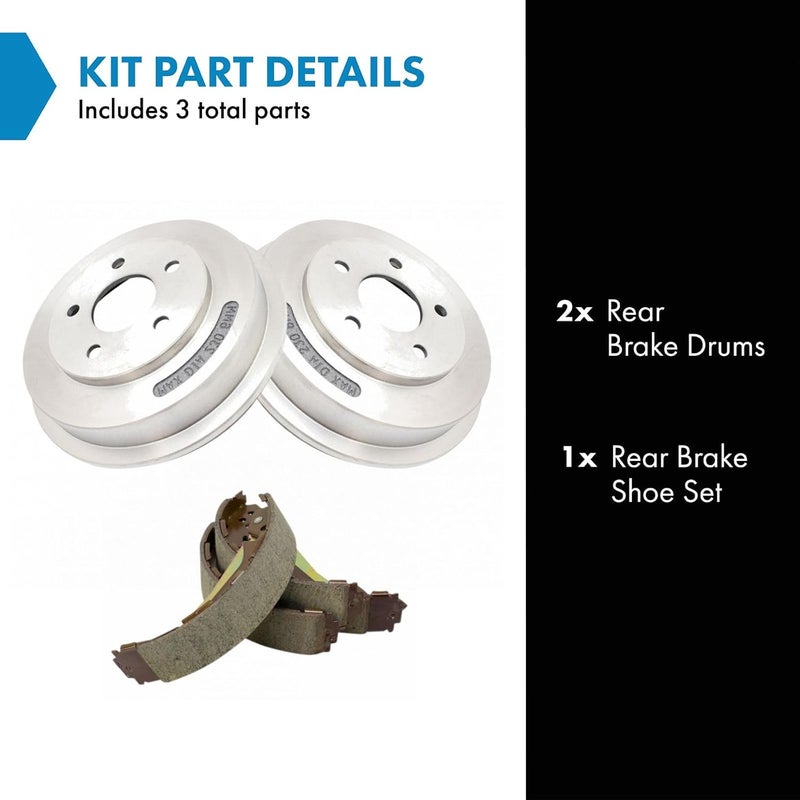 TRQ Rear Brake Shoe Drum Kit Compatible with 09-10 Chevrolet Cobalt 10-11 HHR 09 Pontiac G5 - Image 2