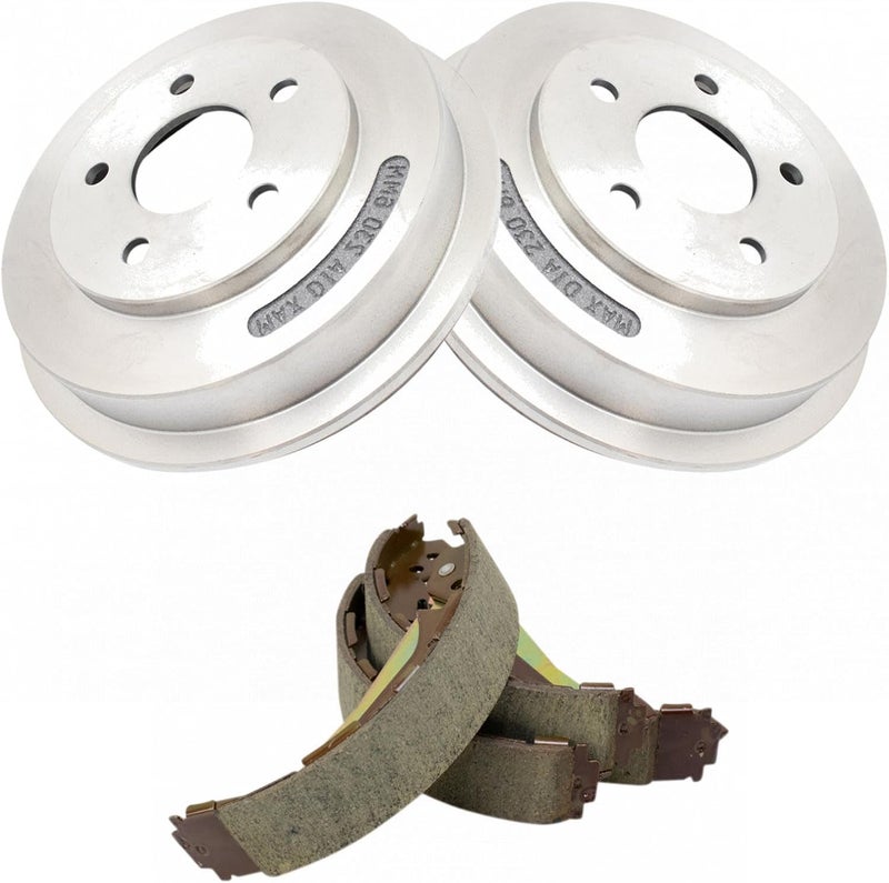 TRQ Rear Brake Shoe Drum Kit Compatible with 09-10 Chevrolet Cobalt 10-11 HHR 09 Pontiac G5 - Image 1
