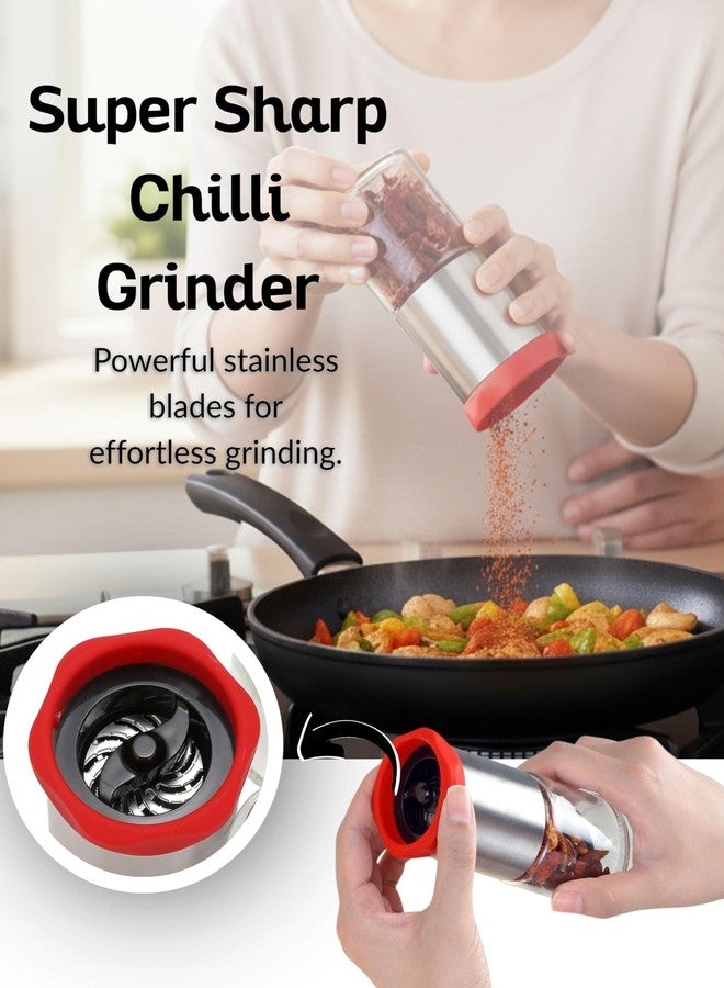 Boxiki Kitchen Premium Chili Mill Grinder - Manual Spice Grinder for Dried Chili, Pepper & Herbs - Ceramic Mechanism, Stainless Steel Spice Mill for Kitchen & Dining - Image 3