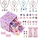 Drabac Toddler Girl Toys for Ages 57 Littler Girls Jewelry Set51Pcs Kids Toy for Girls Age 810 Clip on EarringsPrincess Toys Adjustable RingGirl Toy Age 3 4 5 68 Year Old Birthday Christmas Gifts - Image 3