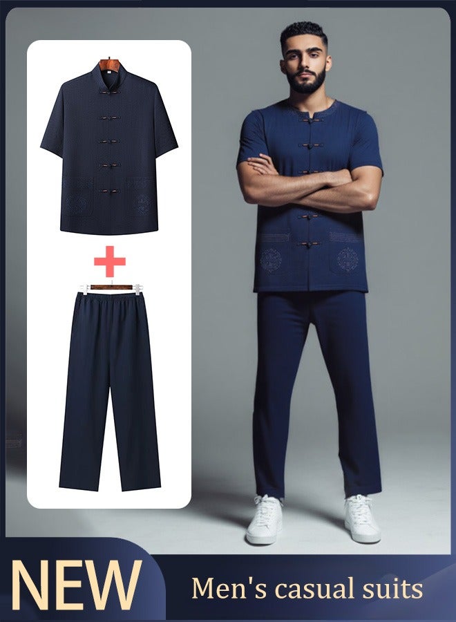 Men's casual suits, summer men's suits, suits consisting of a jacket and pants - Image 1