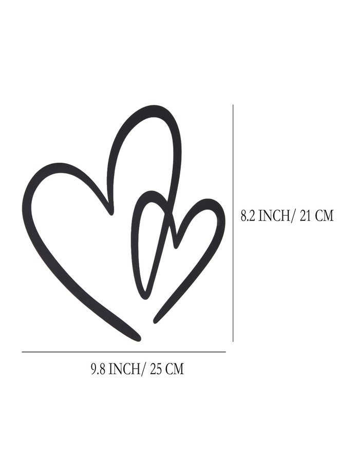 AIM & GGKK ديكور حائط عصري على شكل قلب أسود من AIM & GGKK - قطعة فنية جدارية معدنية أنيقة على شكل قلب، مناسبة لغرفة المعيشة، غرفة النوم، الحمام، غرفة الطعام - لمسة ديكور منزلي بسيطة - Image 2