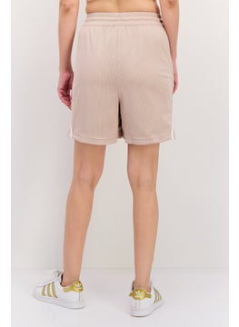 adidas Originals Women Sportswear Fit Brand Logo Outdoors Short, Beige  - Image 2