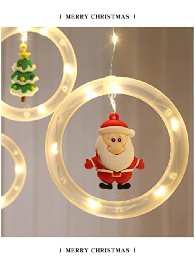 Kaygital Christmas Window Lights - Tree Ring Lights with Curtain Indoor Decoration - Creative Christmas Hanging Lights (Round) - Image 2