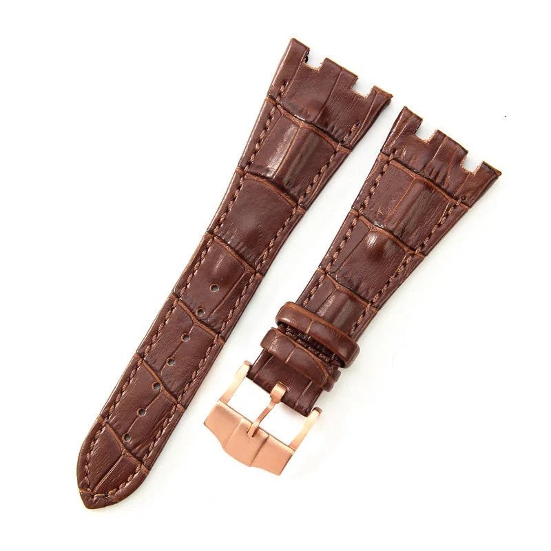 Bluejw Direct Sales Replacement Watch Strap – 28mm Crocodile-Embossed Genuine Leather Wrist Band for Smart Watch, Easy to Replace the Watch Strap - Image 1