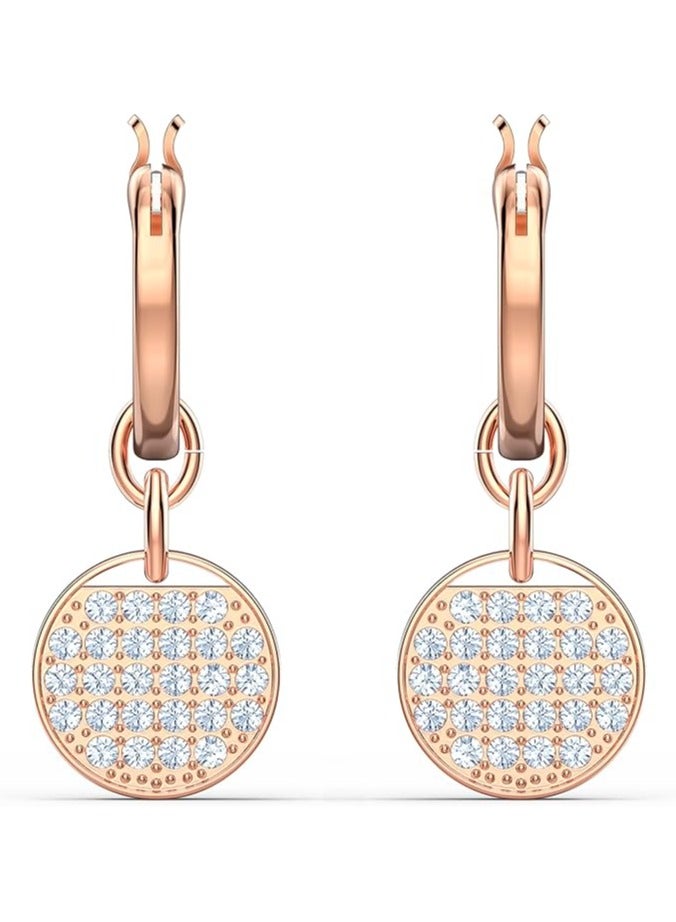 SWAROVSKI Ginger drop earringsWhite, Rose gold tone plated - Image 1