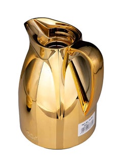 Valk Valk Vacuum Flask with Double Wall Glass (1 Liter) | Wide Mouth with Anti-Leakage Cap Double Walled Travel Mug | Liter Gold Color  - Image 3