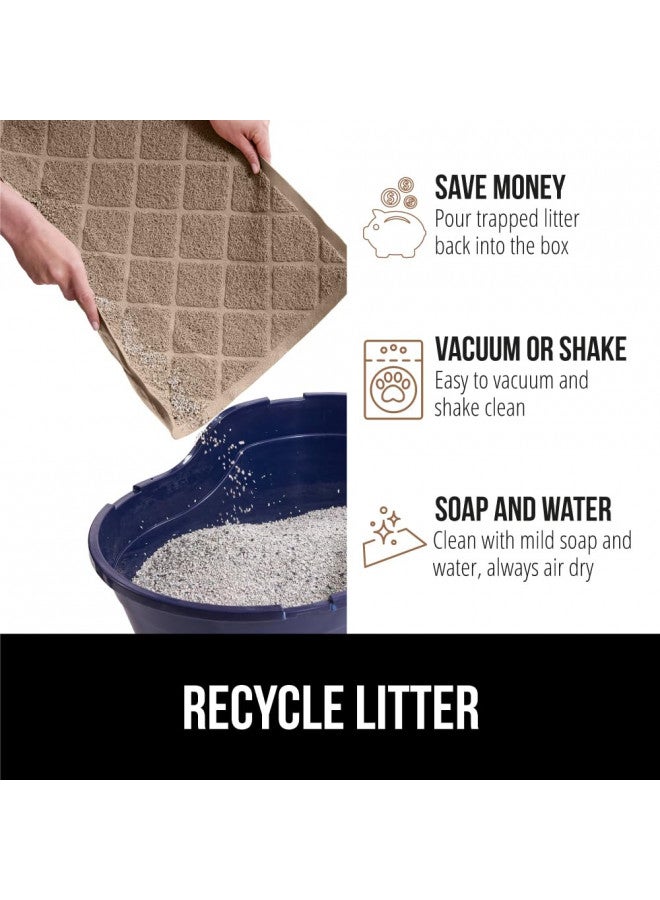 Gorilla Grip The Original Gorilla Grip 100% Waterproof Cat Litter Box Trapping Mat, Easy Clean, Textured Backing, Traps Mess for Cleaner Floors, Less Waste, Stays in Place for Cats, Soft on Paws, 40x28 Beige - Image 5