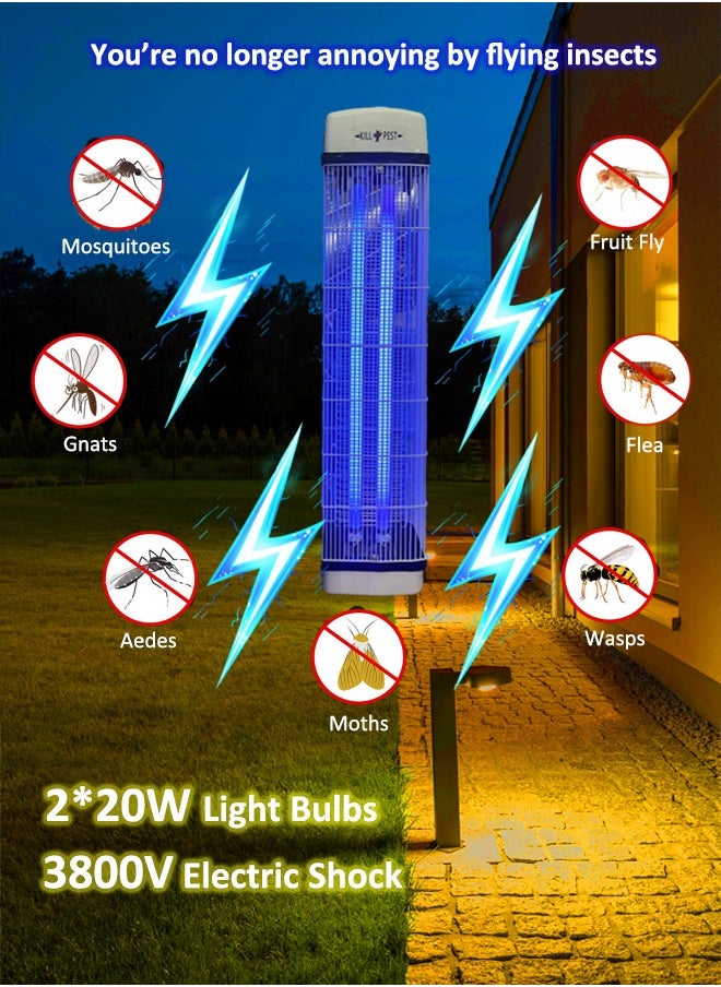 Laravel - Bug Zapper with 2 Light Bulbs, Flying Insects Killer with 2*10W UV Light & 3800V Electric Shoc,Mosquitos & Flys Trap-Indoor & Outdoor Use, Eliminate Flying Insects  50*20*12.5cm - Image 1