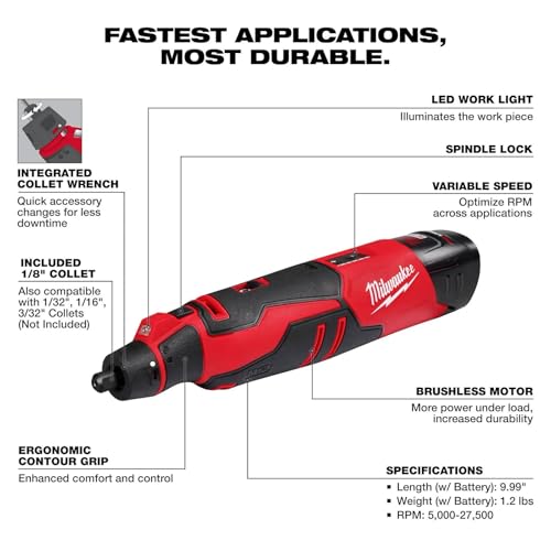 Milwaukee Electric - M12TRADE BRUSHLESS Rotary Tool KIT - Image 2