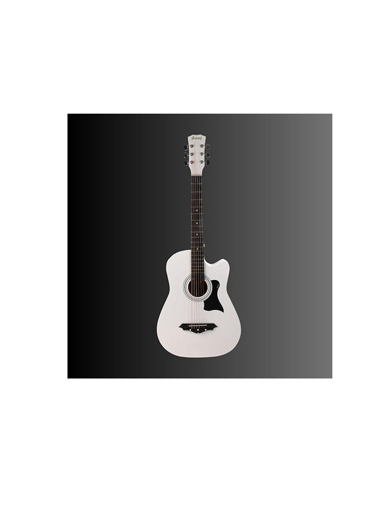 Megarya Flamingo Series MF38WH Acoustic Guitar Made by Linden Binding and Full Wood Construction with Geared Tuning, Wood Frame and Steel Strings - Image 2