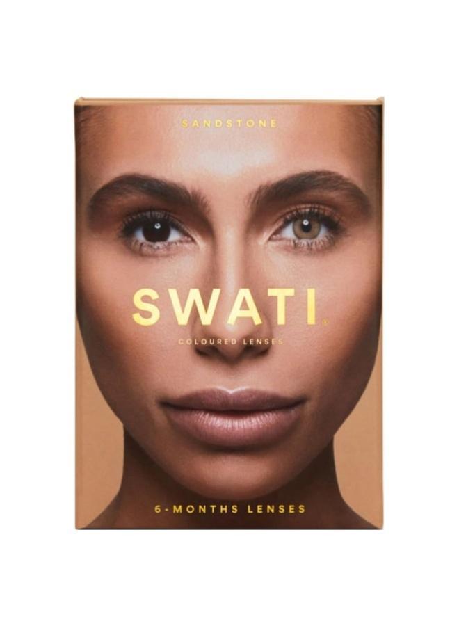 swati Cosmetics Coloured Contact Lenses  Sandstone 6 Months  - Image 2