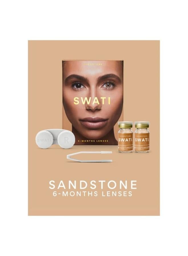 swati Cosmetics Coloured Contact Lenses  Sandstone 6 Months  - Image 4