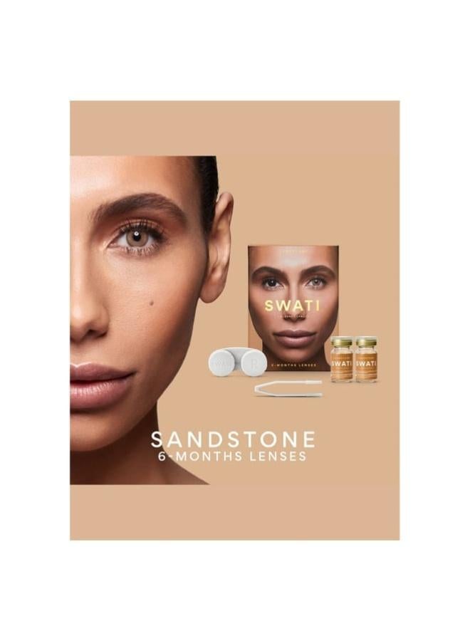 swati Cosmetics Coloured Contact Lenses  Sandstone 6 Months  - Image 3