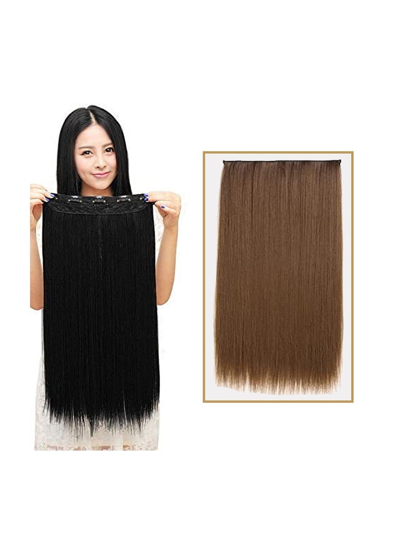 إستيل وصلات شعر مموجة بطول قطعة واحدة كاملة الرأس مع 5 مشابك مناسبة للنساء والفتيات بشكل مستقيم رقم 8 - Image 2