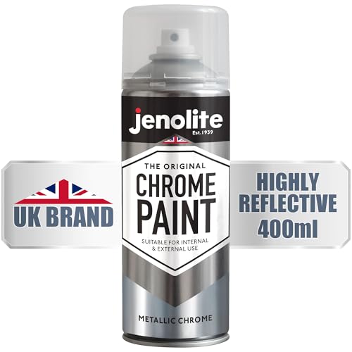 JENOLITE طلاء رذاذ جينوليت كروم - لمسة نهائية كرومية ناعمة - طلاء متعدد الأسطح للمعادن والبلاستيك والمزيد - مناسب للاستخدام الداخلي والخارجي - 400 مل (13.52 أونصة) - Image 1