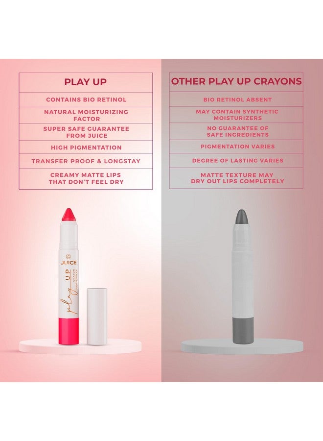 JUICE Play Up Lip Crayon-Play long games with transfer-proof rich color 3pc Combo Set(Barely There-MCR01, Brown-MCR03, Hold My Latte-MCR04) - Image 2