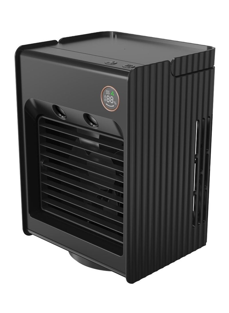 بورودو مروحة تبريد محمولة من Air & Mist مع ضوء ليلي ومتذبذبة للسفر والأنشطة الخارجية والمنزل والمكتب - لون أسود - Image 3