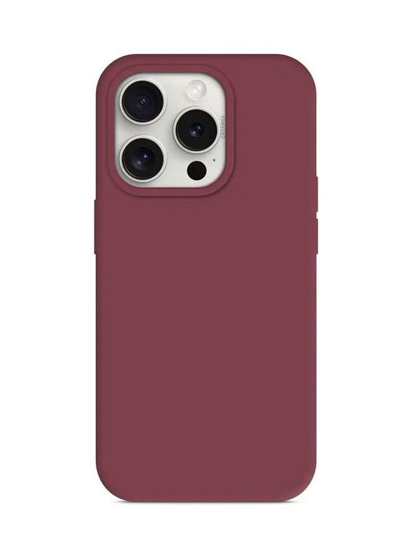 general Ultra-Slim Liquid Silicone Case for iPhone 16 Pro Max | Premium Soft-Touch Protective Cover with Internal Microfiber Lining & Enhanced Camera Protection – Maroon - Image 4