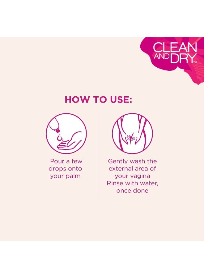clean and dry CLEAN & DRY| Daily intimate wash| Hygiene Wash for Women, Vaginal Wash, Smooths Skin | Anti-Bacterial and prevents infections | Restores pH Balanace| No itching, Burning, white Discharge| 190ml - Image 3