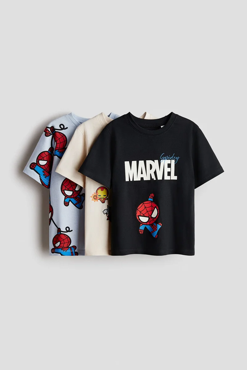 H&M 3-pack printed T-shirts