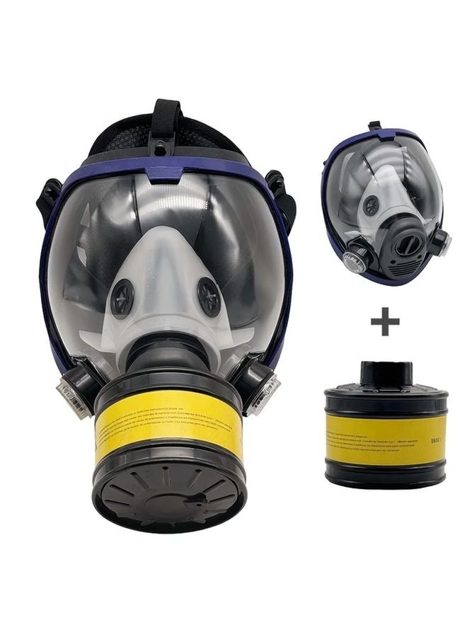 2 In 1 Full Face Large Field Of View Anti Virus Mask Reusable With Filter Anti Fog For Chemical Dust Formaldehyde Pesticide Protection - Image 2