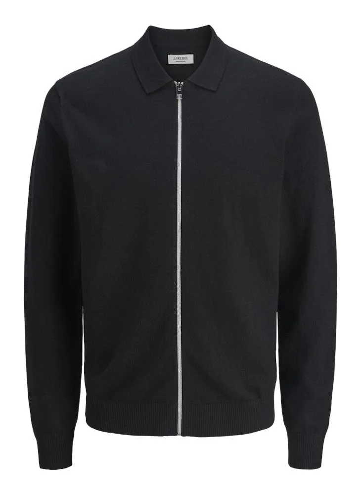 JJ Rebel Bcallum Knit Polo Full Zip Cardigans
