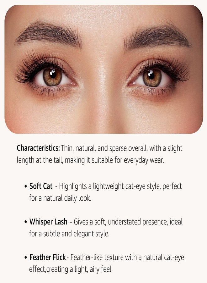 COSDAD Cat Eye False Eyelashes - Natural Look, Wispy & Lightweight Glue-On Lashes, Reusable Fake Eyelashes for Everyday & Party Makeup (10 Pairs) - Image 2