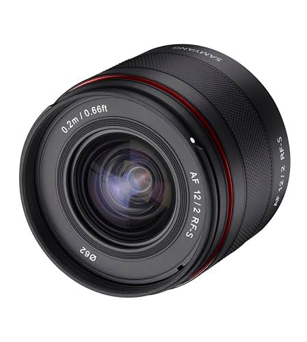 Samyang 12mm F20 AF Ultra Wide Angle Lens for Canon RFS Mount Compact APSC Prime Fast F2 Aperture Autofocus Weather Sealed Linear STM 62mm Filter Ideal for Travel and Night Photography - Image 1