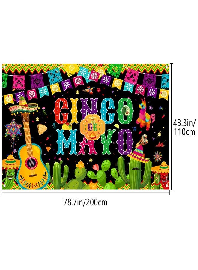 Aviski Cinco de Mayo Banner, Large Fabric Backdrop Decorations, Mexican Sign Photo Booth Backdrop Background for Party Supplies, 78 x 43INCH - Image 2