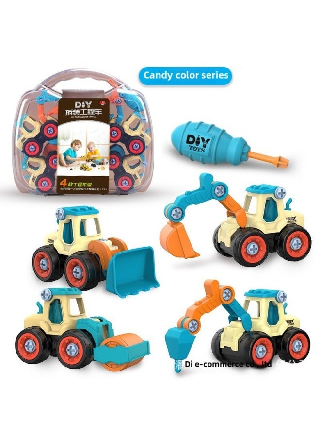Generic - DIY Removable Engineering Vehicle Toy Suit Boy Screw Assembly Children's Educational Disassembly Simulation Sliding Model-Color:Disassembly And Assembly Of 4 Pieces Of Sea, Land And Air + Screwdriver - Image 1