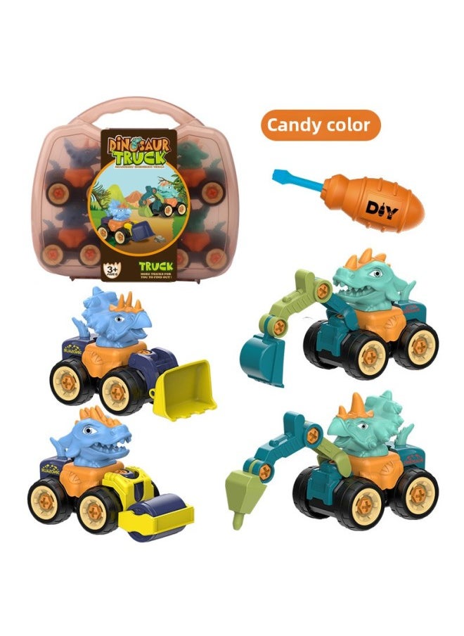 Generic - DIY Removable Engineering Vehicle Toy Suit Boy Screw Assembly Children's Educational Disassembly Simulation Sliding Model-Color:Disassembly And Assembly Of 4 Pieces Of Sea, Land And Air + Screwdriver - Image 1