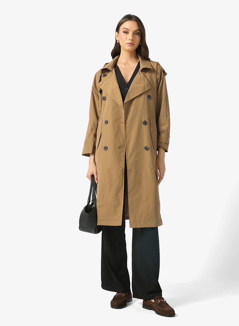 ايلا معطف ترنش متوسط الطول - Image 4