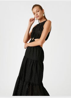 KOTON Cut Out Detail Brode Long Dress  - Image 1