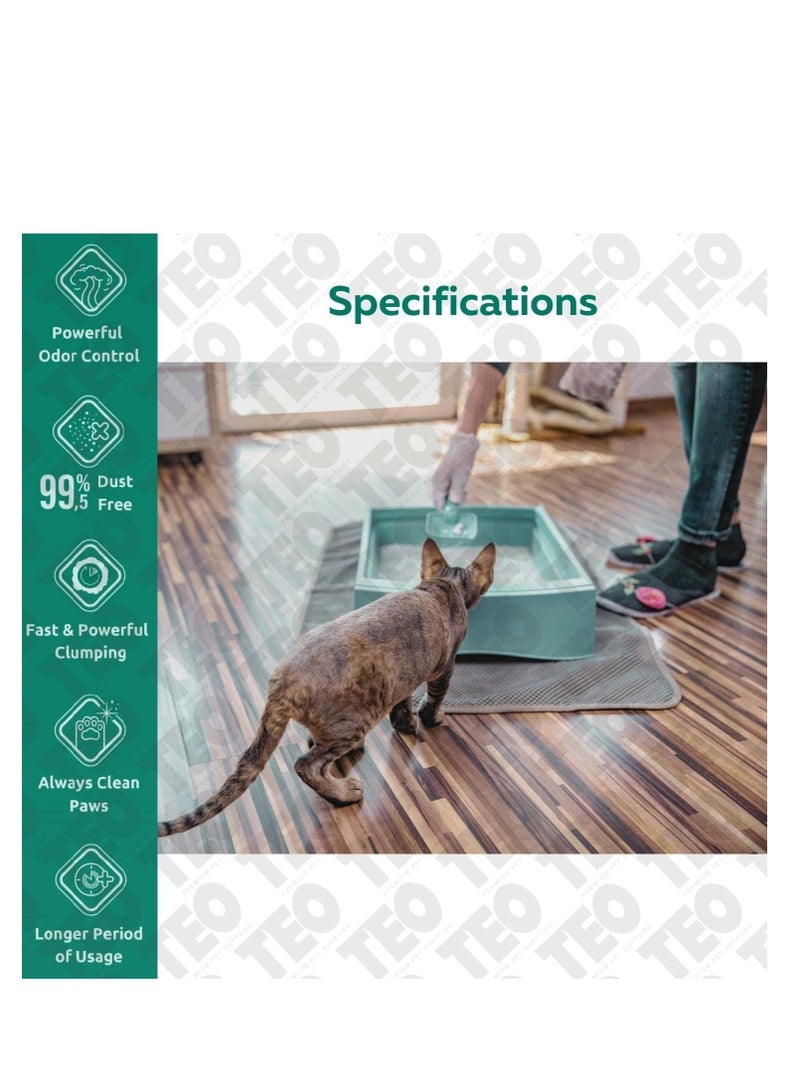 Teo Premium Pet Supplies Felin Cat Litter Clumping 100% Natural Bentonite Clumping 99.5% Dust Free Forever Fresh Pet Friendly Fighting with Odors Lemon Scented 5 L - Image 2