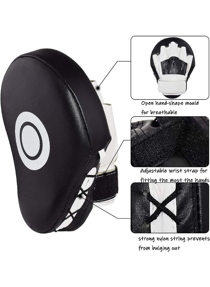 Bukela Boxing Curved Focus Punching Mitts, Boxing Pads Shock Absorbent Training Hand Pads, Extra Large & Thicken Leatherette Boxing Equipment for Karate, Muay Thai Kick, Sparring, Martial Arts, MMA 1 PC - Image 2