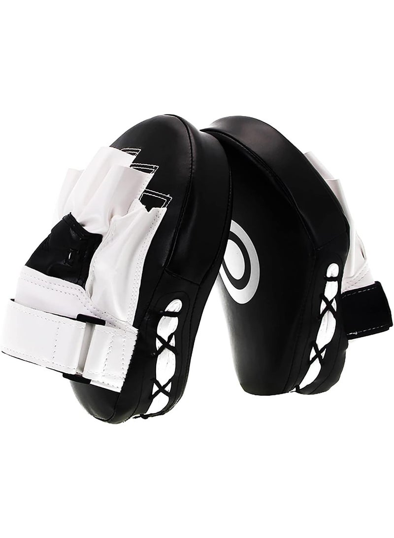 Bukela Boxing Curved Focus Punching Mitts, Boxing Pads Shock Absorbent Training Hand Pads, Extra Large & Thicken Leatherette Boxing Equipment for Karate, Muay Thai Kick, Sparring, Martial Arts, MMA 1 PC - Image 1